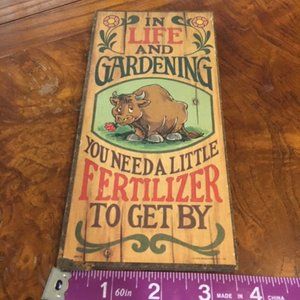 Vintage Mini Wall Table Garden Sign 3.5"x7.5"